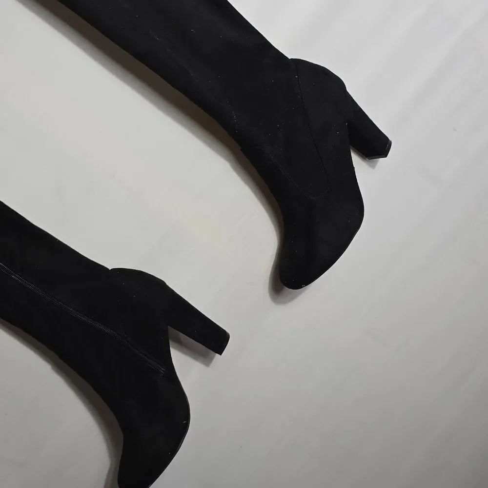 Journee Maya Block Heel Black Over The Knee Boots